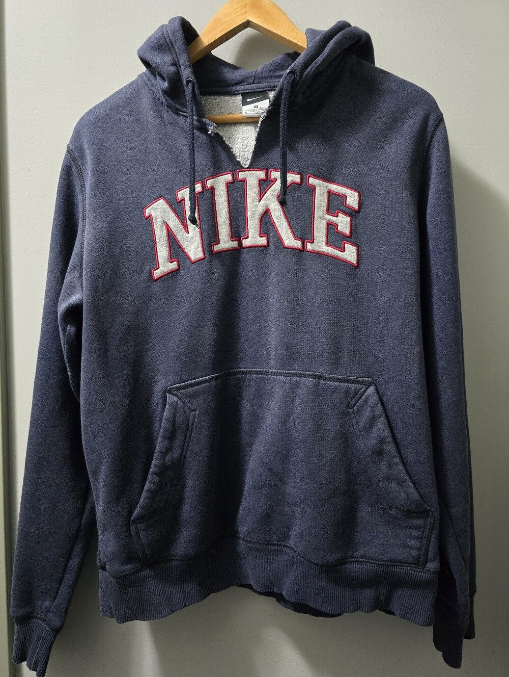 Retro Nike Hoodie with NIKE Outlined Logo On Chest and Swoosh on Right Cuff